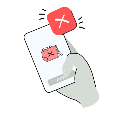 Online booking fail  Illustration