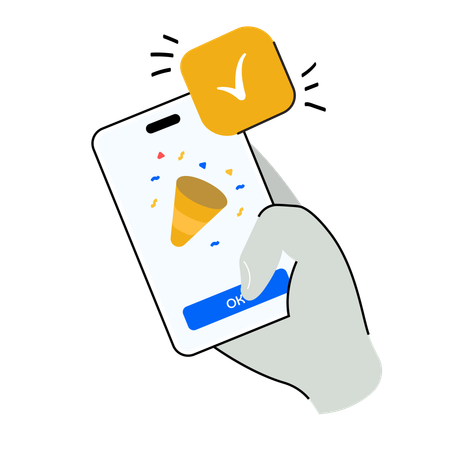 Online booking success  Illustration