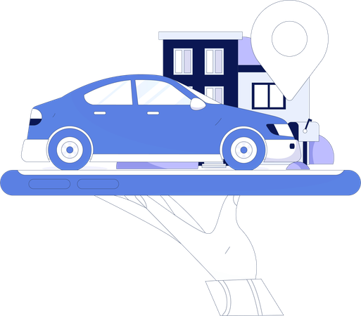 Online booking taxi  Illustration