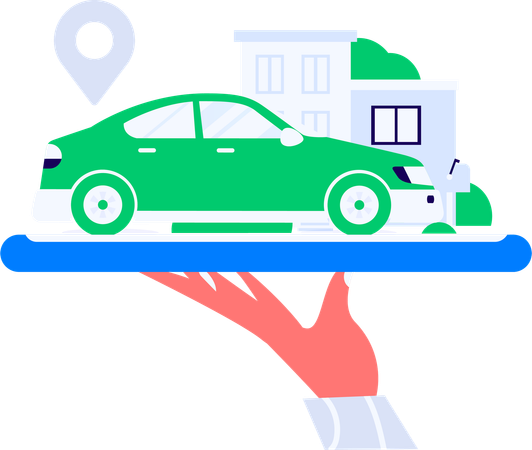 Online booking taxi  Illustration