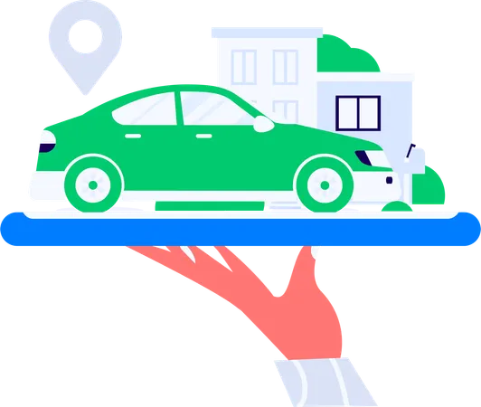 Online booking taxi  Illustration