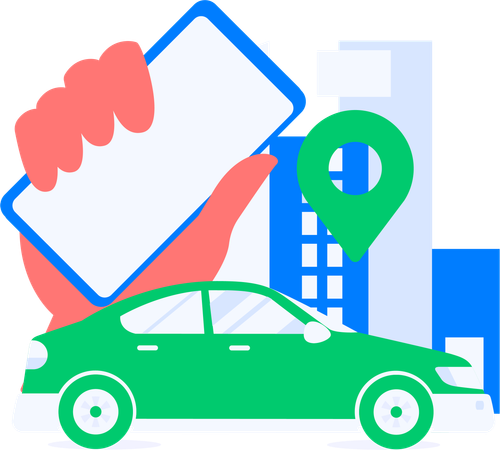 Online booking taxi  Illustration