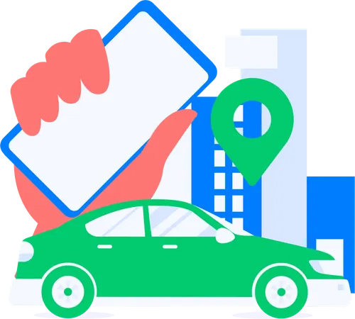 Online booking taxi  Illustration