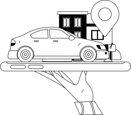 Online booking taxi  Illustration
