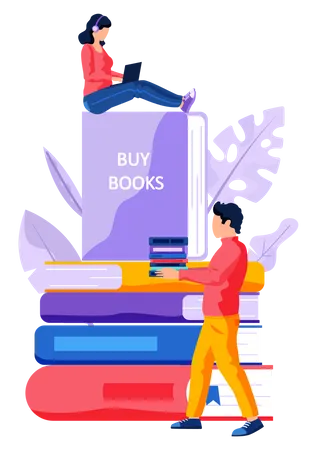 Online bookstore Illustration