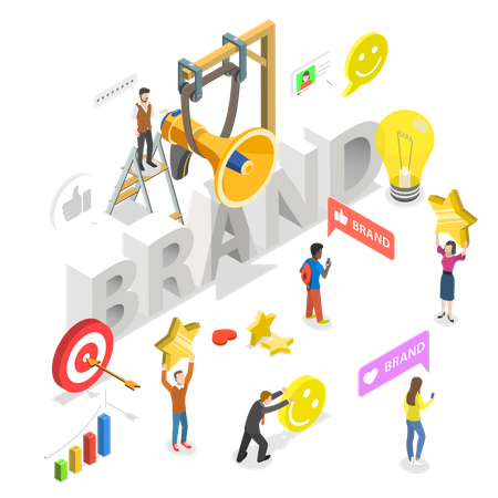 Online branding and marketing  Illustration