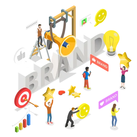 Online-Branding und Marketing  Illustration