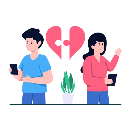 Online Breakup  Illustration