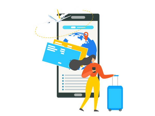 Online-Buchungsservice für Flugtickets  Illustration