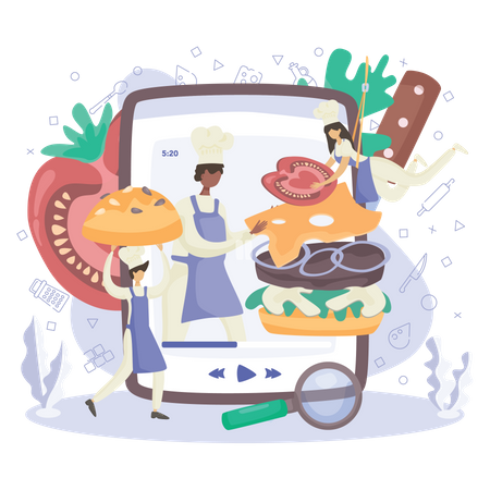 Online Burger Order  Illustration