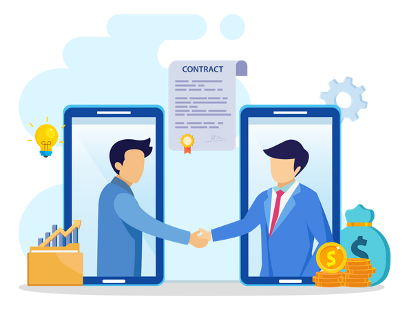 Online Business Agreement  Illustration