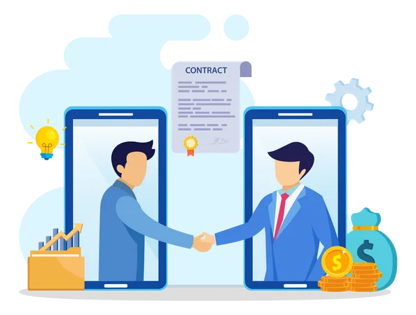 Online Business Agreement  Illustration