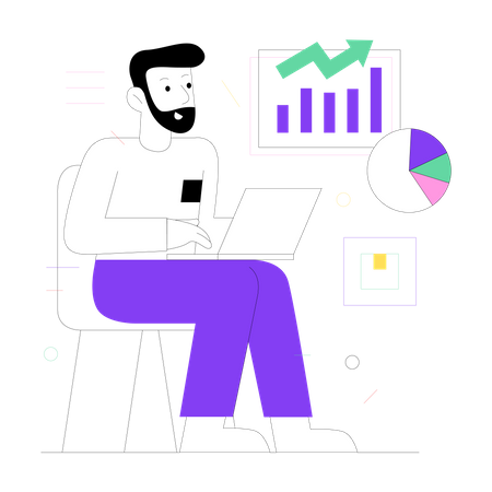 Online business analysis Illustration