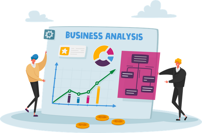 Online business analysis Illustration