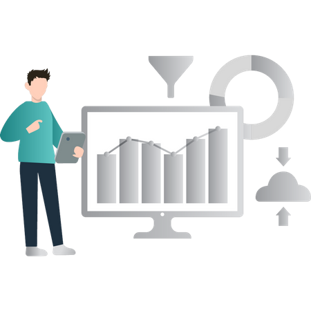 Online business analysis  Illustration