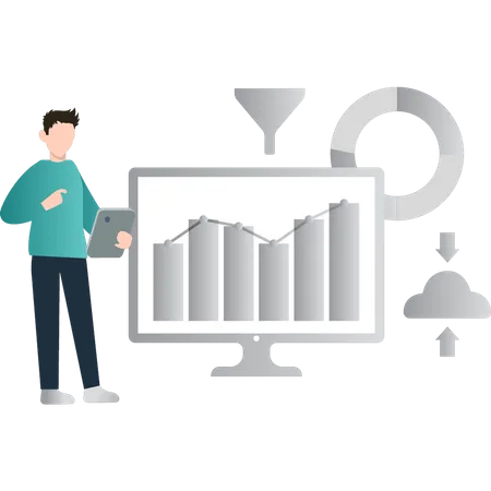 Online business analysis  Illustration