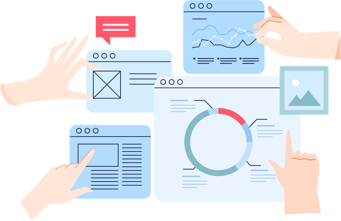 Online business analysis  Illustration