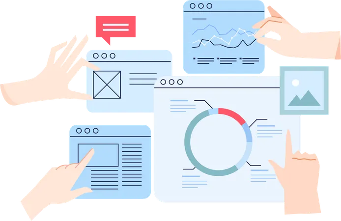 Online business analysis  Illustration