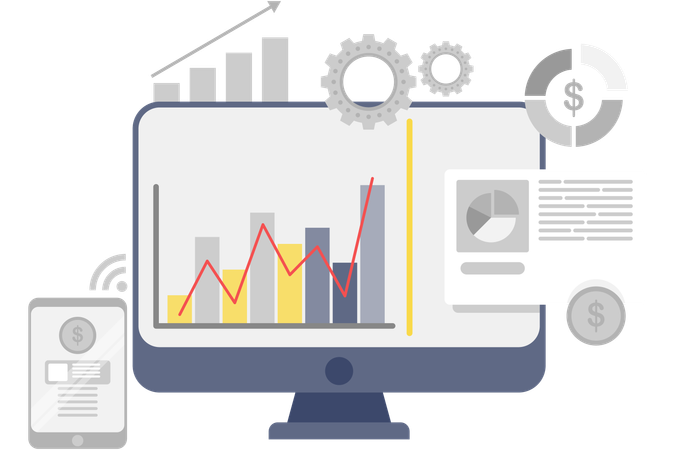 Online business analysis  Illustration