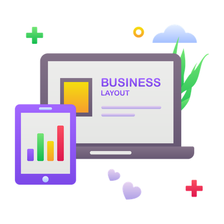 Online business analysis  Illustration