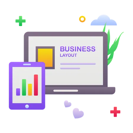 Online business analysis  Illustration