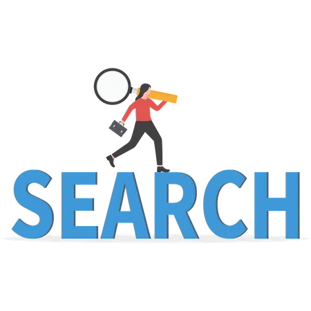 Search Results Online Business And Technology To Display Pages In Response To Query By Searcher Stylized Team To Advertise イラスト
