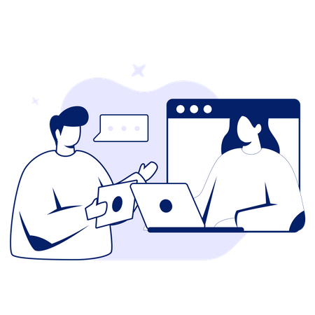 Online Business Collaboration Illustration