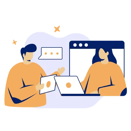 Online Business Collaboration  Illustration