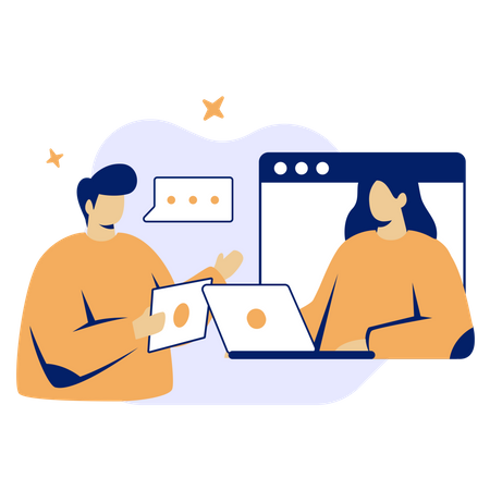 Online Business Collaboration  Illustration