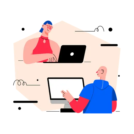 Online business conference  Illustration