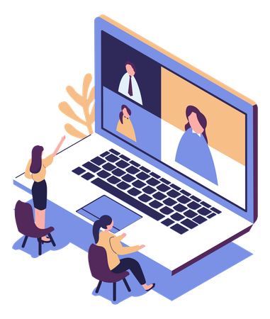 Online business conference  Illustration