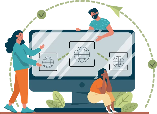 Online business connection  Illustration