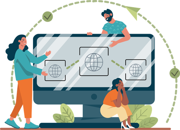 Online business connection  Illustration