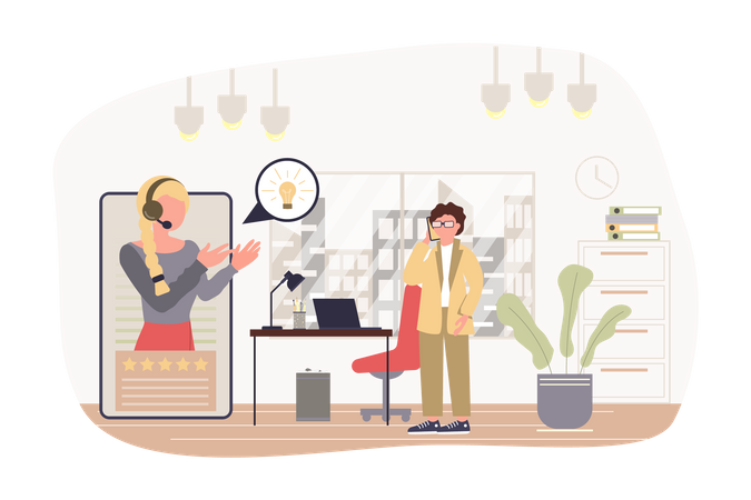 Online business consultation  Illustration