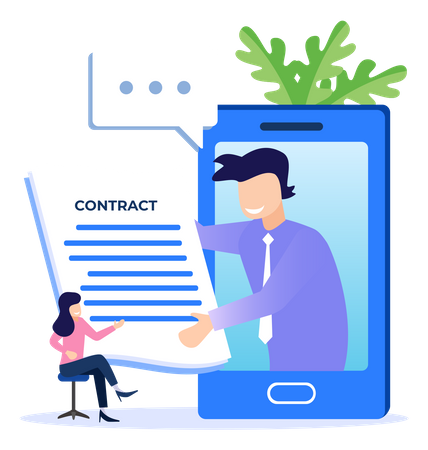 Online Business Contract  Illustration