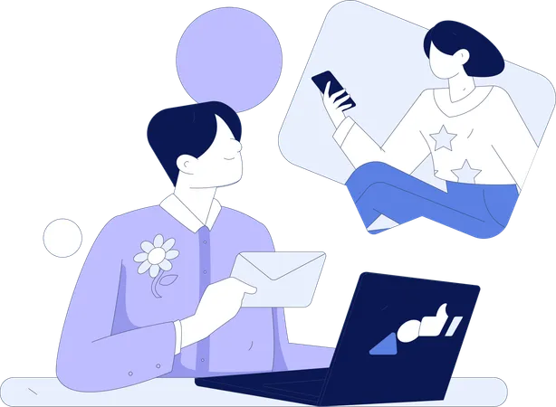 Online business conversation  Illustration