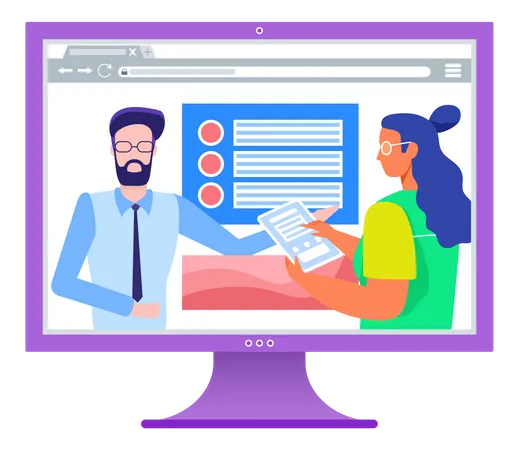 Online business course  Illustration