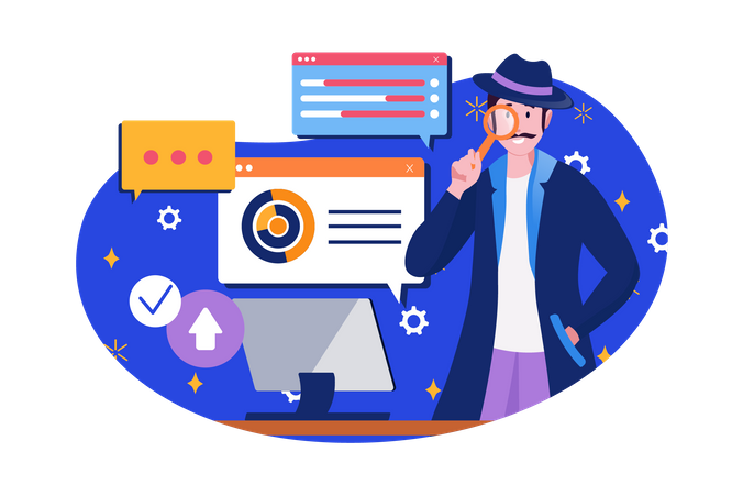 Online business data analysis  Illustration