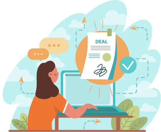 Online business deal  Illustration