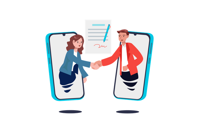 Online Business Deal  イラスト