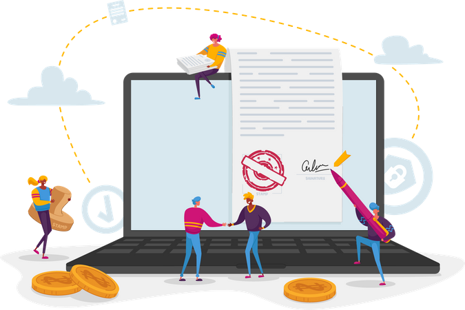 Online business dealing  Illustration