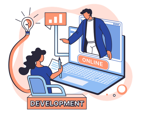 Online business development Illustration