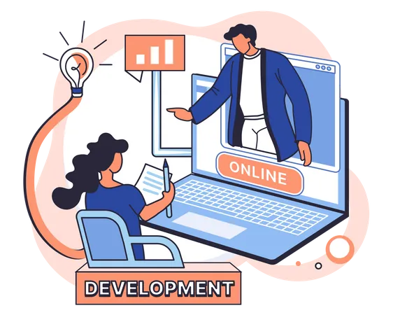 Online business development Illustration