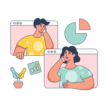 Online Business Discussion  イラスト