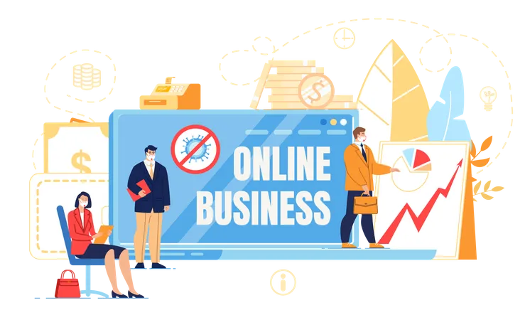 Online Business during Coronavirus Illustration