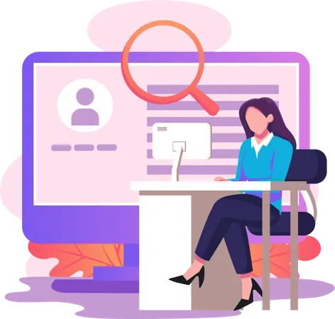 Online business hiring  Illustration