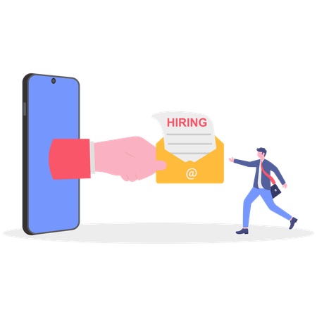 Online business hiring mail  Illustration
