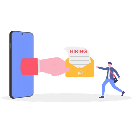 Online business hiring mail  Illustration
