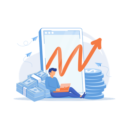 Online business income  Illustration