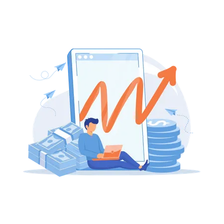 Online business income  Illustration